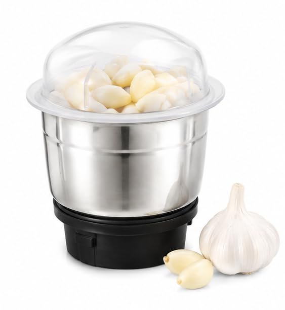Image of Mixer Jar for Wet & Dry Grinding | Stainless Steel Jar with Transparent Dome Lid | Multipurpose Kitchen Grinding Jar