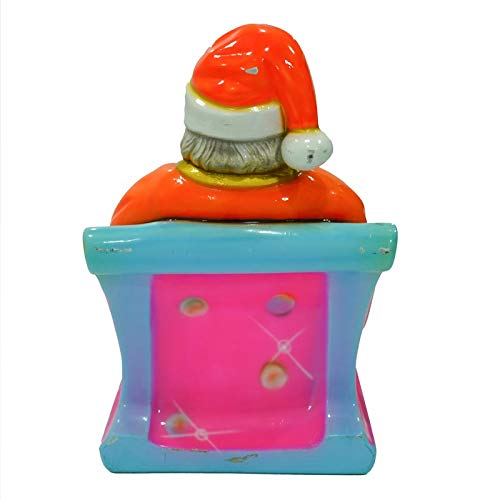 Trineo de resina de Papá Noel naranja y turquesa para exterior e interior, 60 x 115 x 110 cm para shooting decoración navideña