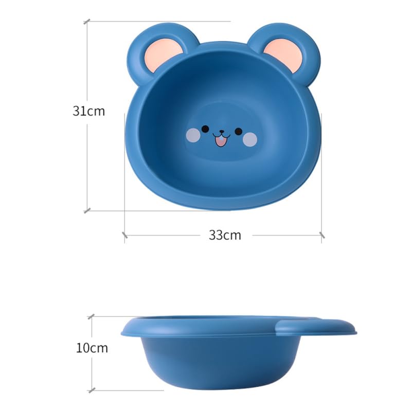 minkissy Lavabo para bebés de dibujos animados para bebé, plástico PP, gran capacidad, mate, apilable, para cuidado del bebé, baño