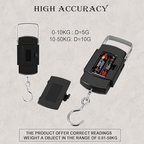 Image of Portable Digital Electronic Weighing Scale - Up to 50kg with LCD Display, Backlight & Tare Function | Lightweight and Compact, Ideal for Travel, Luggage & Home Use