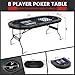 RAYKEEP 4-in-1 Poker Table Foldable, 8 Player Folding Poker Table w/Interchangeable Texas Holdem/Blackjack Game Mat & Built-in Chess/Backgammon Board, Portable Game Table for Home Party（72inch