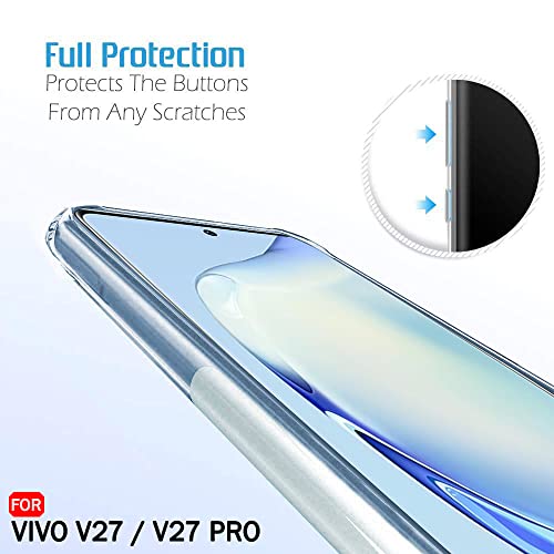 Image of TheGiftKart Back Cover Soft Case for Vivo V27 / V27 PRO 5G | Best Camera Protection | Inbuilt Dust Plugs & Anti-Slip Grip | Ultra Clear Slim Back Cover Case (Silicone | Transparent)
