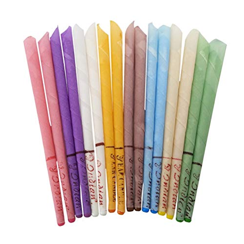 SUPVOX Velas de cera para el oído Cera de abejas Conos para velas Orangic Cilindros no tóxicos Fragancia Cono hueco Velas Para un cuidado sano Eliminación de cera Cleaner 16PCS