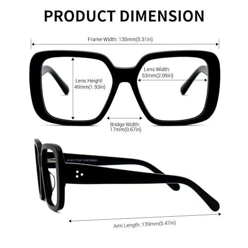 Image of Zeelool Oversized Square Blue Light Blocking Glasses for Women Men JGA962156-01B Black