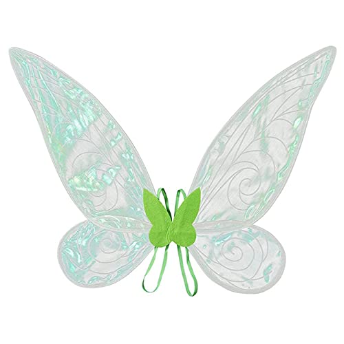 Timpfee Costume d'ailes de fée - Costume d'ange papillon étincelant pour femmes, enfants, filles, Halloween, cosplay, fête, accessoires - Vert Cover