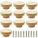10 Pcs Bouton de Porte Bois Naturel avec Vis boutons de tiroir en bois Boutons de Porte Ronds en Bois Bouton De Meubles en Bois Boutons de Porte Ronds en Bois pour Bureau Armoire Commode Tiroir
