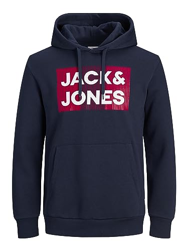 JACK & JONES PLUS Herren Jjecorp Logo Hood Noos Pullover Sweater, Navy...