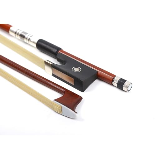 Image of Vetimobato 1 /2 Violin Bow - Brazilwood with Ebony Frog & Natural Mongolian Horsehair - Perfect for Adults, Students, Beginners - Traditional Fiddle Bow for 4 /4 Violins (1 /2)