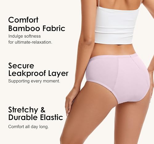 YESWEL Period Underwear For Women, Leak-Proof Hipster, Brief, Heavy Flow, 3 Pack - Image 6