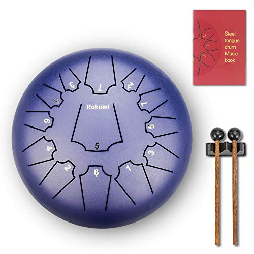 12 Inch 13 Note Titanium Steel Tongue Drum Percussion Instrument Hand Pan Drum with Drum Mallets Carry Bag - Thumbnail 5