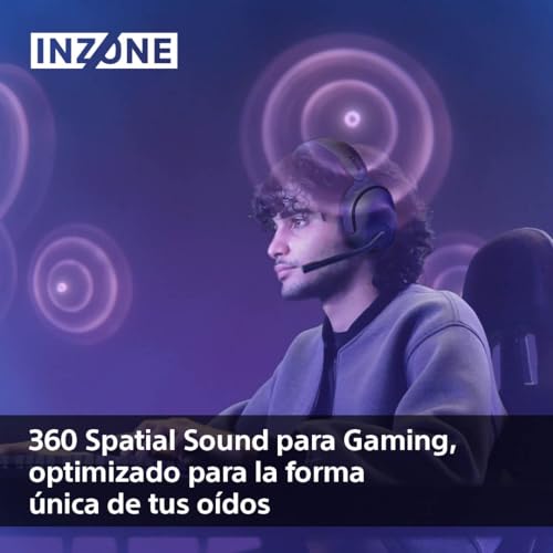 Miniatura 3 de Sony INZONE H5 - Auriculares inalámbricos para Juegos, Sonido 360 Espacial para Juegos, Asiento cómodo, 28 Horas de duración de la batería, Baja latencia, micrófono Compatible con AI, PC y PS5