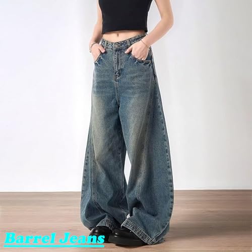 Y2K Vintage Baggy Jeans Fashion Graphic Causal Straight Leg Denim Pants3