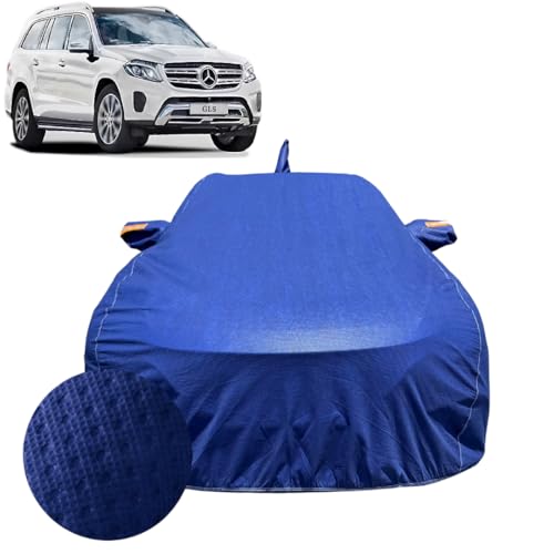 Image of Car Cover for Mercedes-Benz GLS 350 (2016-2020) | 100% Waterproof Cover with Reflective Mirror Pockets | Dustproof, Scratchproof, Heatproof GLS 350 Car Cover |Soft Cotton Lining| Blue
