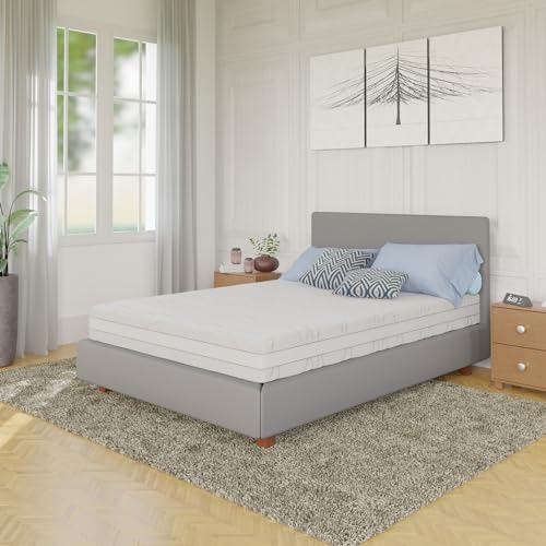 Amazon Basics Memoryschaum Matratze mit 7 Zonen, Mittel Fest (H3), 160 x 200 x 20 cm, Weiß