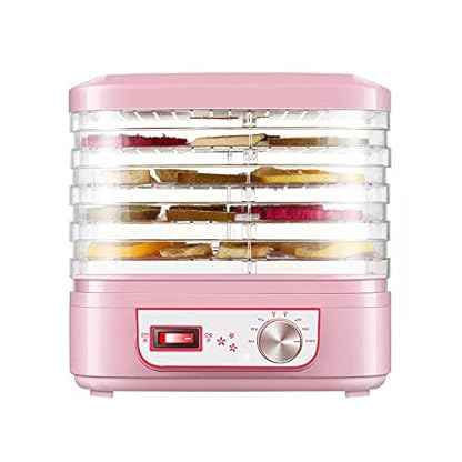 ZXLLAFT Haushalt Dörrautomaten Lebensmitteltrockner Lift Fruit Vegetable Beef Dryer Mit 5 Stapelbaren Pp-Schalen in Lebensmittelqualität Einstellbare Temperatur 35-70 ℃,220V