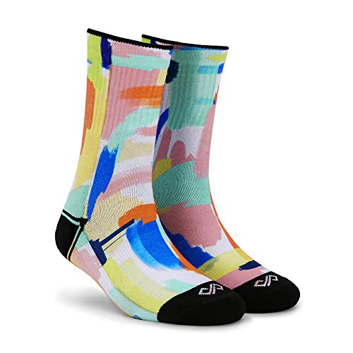 Image of DYNAMOCKS Men & Women Crew Length Socks (Spring+Fresco)(Combo Pack of 2 pairs; Multicolour; Anti-Odour; Breathable; Durable) (Small-Fits Shoe Size India /UK 4-7)(Large-Fits Shoe Size India /UK 8-10)