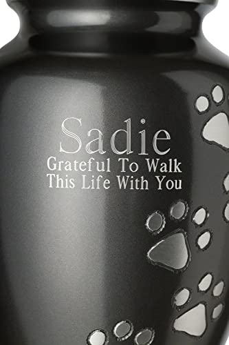 Best Friend Services Ottillie Paws Elite Series Pet Urn With Personalized Engraving (Slate, Vertical, Pewter, Small) #TOP2