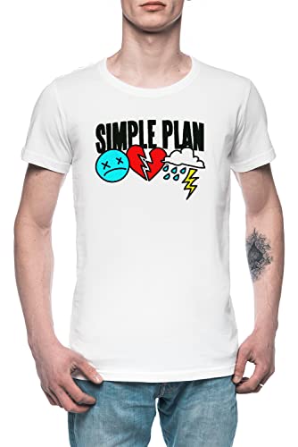 Best Simple Plan Band LogoGenre Rock Favorite Homme T-Shirt Tee Blanc Men's White T-Shirt