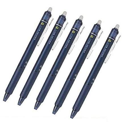 Pilot Frixion Ball Knock Retractable Erasable Gel Ink Pens,fine Point, 0.7 mm - Blue Black Ink- Value Pack of 5