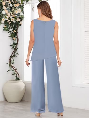 3 Piece Mother of The Bride Pant Suits for Wedding Chiffon Jackets Formal Pantsuits for Women Dressy4