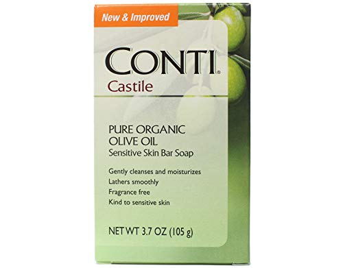 Conti Castile Pure Organic Olive Oil Sensitive Skin Bar Soap, Paraben Free, Fragrance Free, 3.5 oz