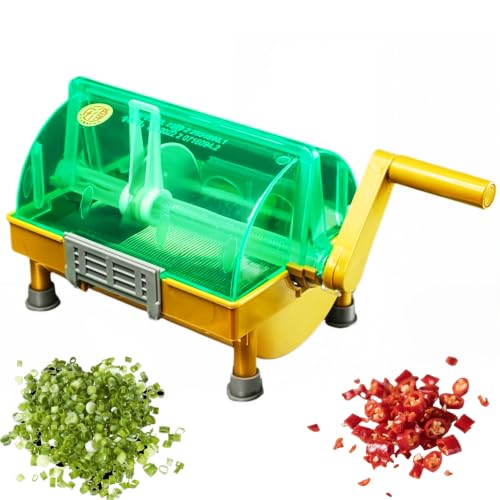 Cortadora Manual de Cebolletas de 3 mm, Picadora de Verduras Comercial con Cuchilla de Acero Inoxidable, Máquina de Corte de Cocina para Perejil, para Cebolletas/Cebollas Verdes/Puerros/Cilantro