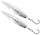 LAST CAST TACKLE 2-8oz Chrome Hammered Hex Diamond Jig - 2 Pack - 3 Sizes to Choose from (2oz)