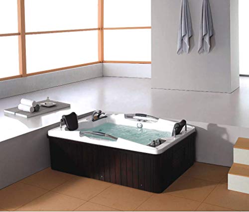 2 Person Freestanding Massage Hydrotherapy Bathtub Tub Hot Tub Spa, with Bluetooth, Inline