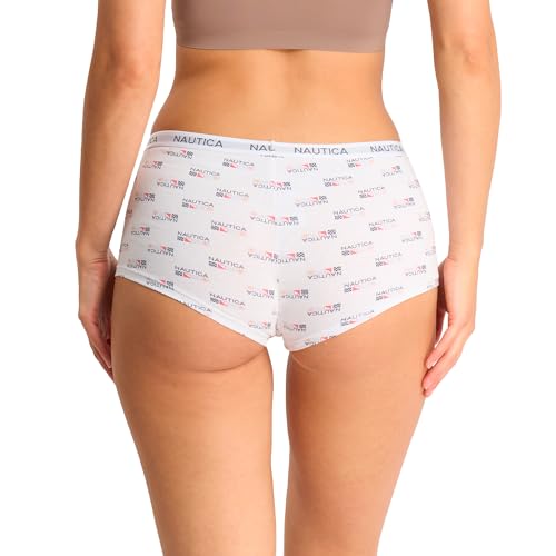 Image of Nautica Women's Cotton Boyshort Underwear Set, 5-Pack