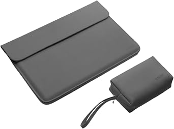 ThinkPad E14 Gen 6 Case 14" Pouch Lightweight Storage Bag for V14 Gen 4 with Power Storage Pouch Bag Leather Case Cover for ThinkPad X1 Carbon Gen 13 E14-WH-41226 Dark Gray
