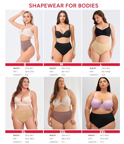 Nebility Tummy Control Thong Shapewear for Women Body Shaper Faja Underwear Seamless Butt Lifting Panties Girdle 2 Pack2