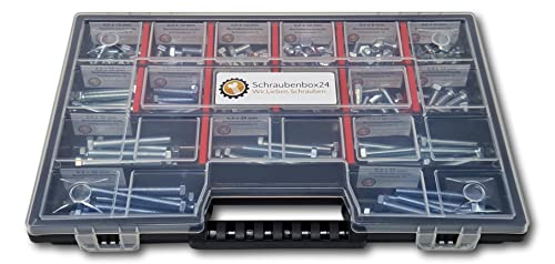 Sechskantschrauben Sortiment M6 // 6mm-60mm 200 tlg Schraubenbox DIN 933/ISO4017 Vollgewindeschrauben Maschinenschrauben Gewindeschrauben Sechskantschrauben