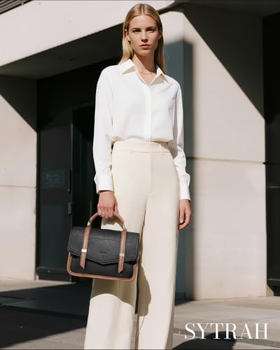 Crossbody Bag for Women, Crossbody Purse Messenger Bag with Wide Strap, Lightweight Travel Shoulder Bag Purse for Dailywear Travel Work, Black Brown2