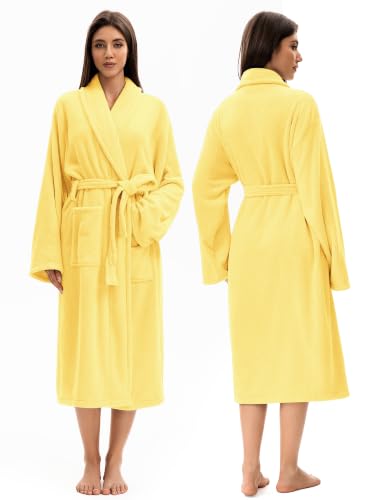 Image of Soft Robe For Women,Warm Plush Bath Robes Female,Spa Towel After Shower Lightweight Long Bathrobe