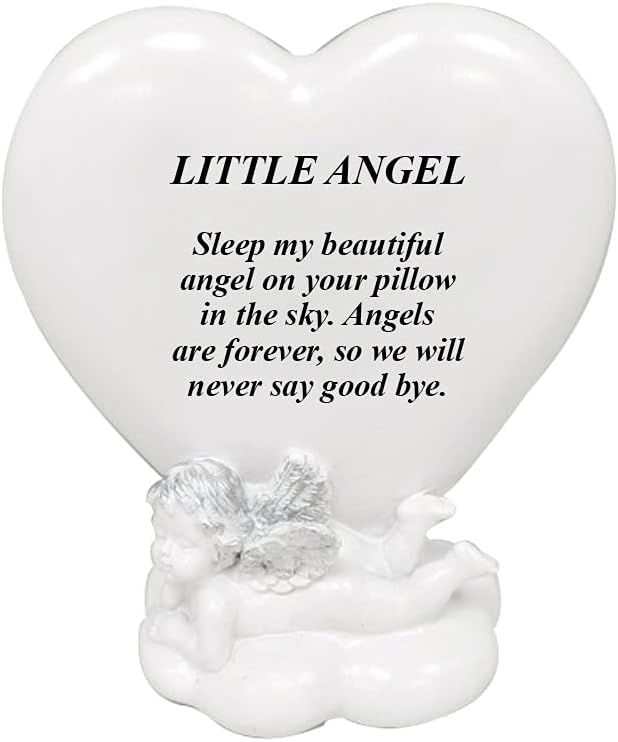 Memorial Heart Plaques Grave Cherub Ornaments Personalised Grave
