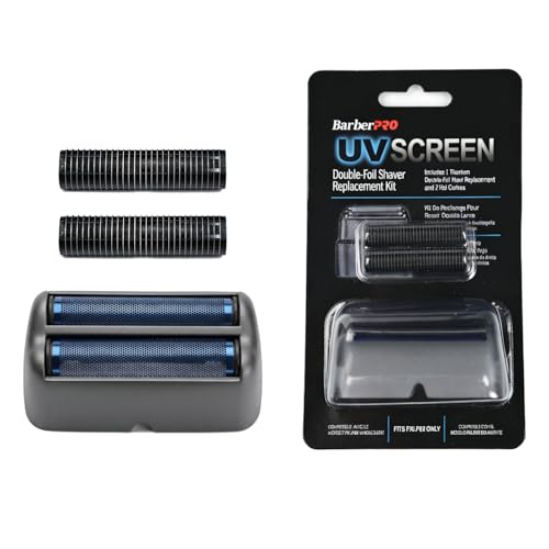 Replacement Foil and Cutter for BaBylissPRO UV Double Foil Shavers - Hypoallergenic Extra-close Shaver Replacement Head for use with UV Foil Shavers ONLY (GrayFXLRF2)