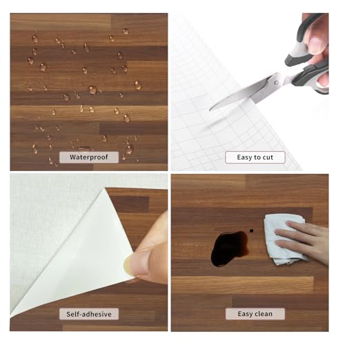 seonta Wood Contact Paper Wood Peel and Stick Wallpaper 16"x78.7" Waterproof Self Adhesive Wall Paper Table Cover Wood Vinyl Wrap for Countertop Desk Table Cabinets — view 4