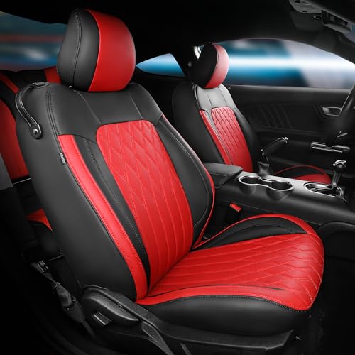 Image of Custom Fit Seat Covers for Ford Mustang Coupe 2015-2025, BlackRed