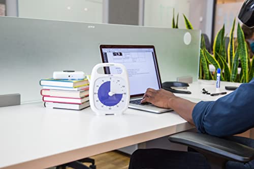 Time Timer Plus 120 Minute Desk Visual Timer Countdown Timer With Portable Handle For Classroom, Office, Homeschooling, Study Tool, With Silent Operation (White) #TOP5