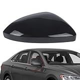 DERI Passenger Side Mirror Cap Compatible with Volkswagen Jetta 2019 2020 2021 2022 2023 2024 2025, Right Side Mirror Cover fit for VW Jetta US Version Without Turn Signals, Glossy Black