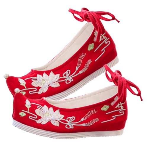Chaussures de Hanfu brodées à talon pour festivals asiatiques et shooting photo thématique