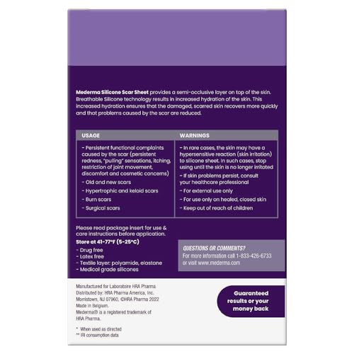 mederma medical grade silicone scar sheets - improves appearance of old amp new scars from injury burn amp surgery breathable amp flexible 4 count