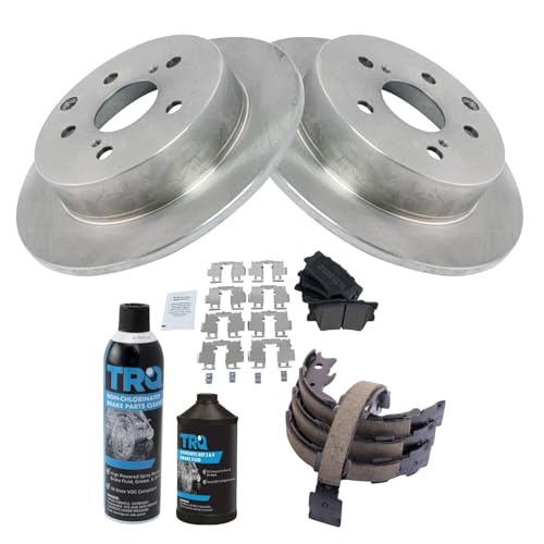 Image of TRQ Rear Brake Pad & Rotor Kit Semi-Metallic Compatible with 09-13 Matrix 09-10 Vibe