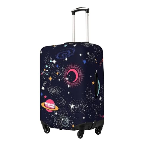 EdNeY Space Planets Travel Luggage Cover Elastic Anti-scratch Suitcase Cover Protector Spandex Stretch Luggage Baggage Covers Fits 25-28 Inch Luggage,L2