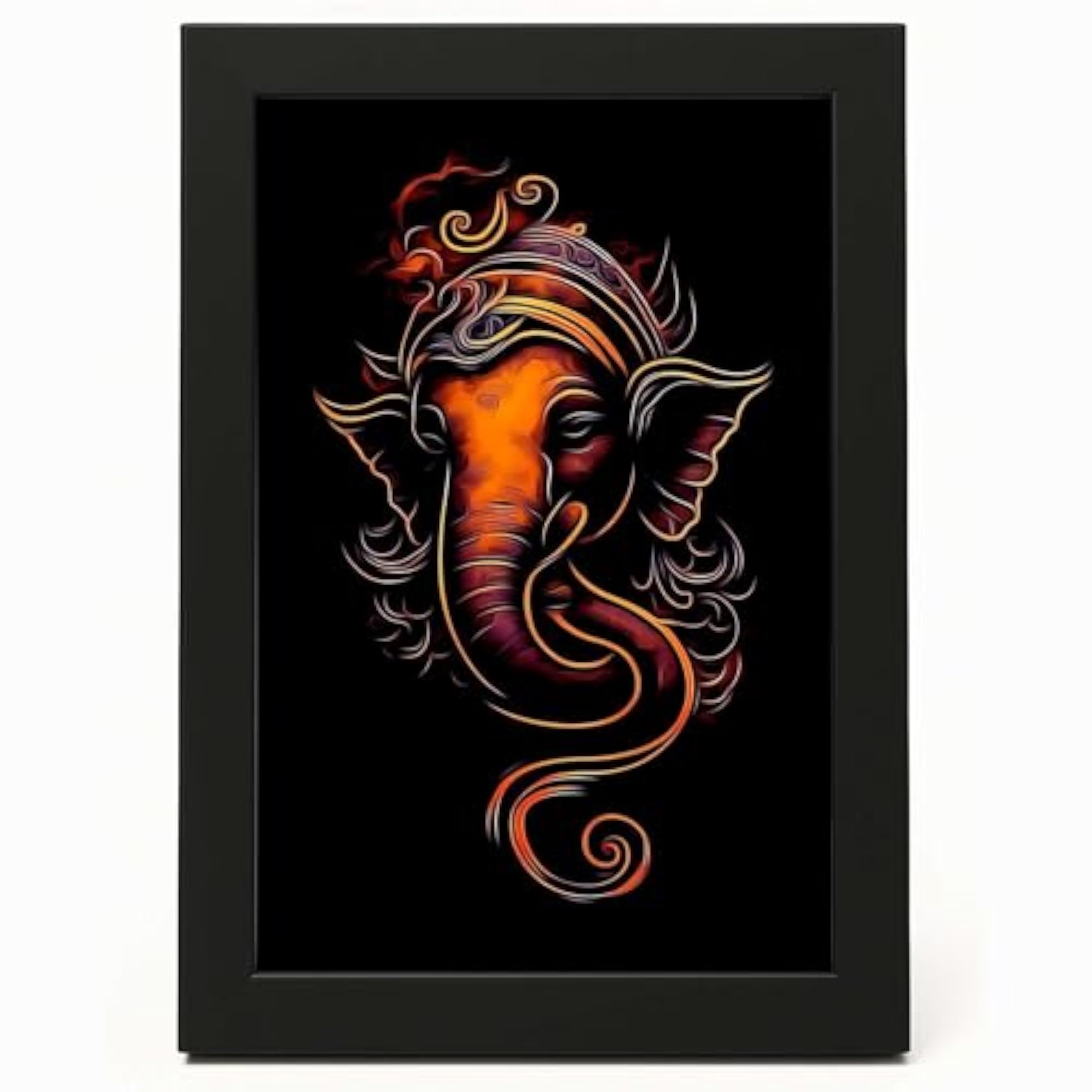 Ganesh Abstract Wall Art Photo Frame, Black