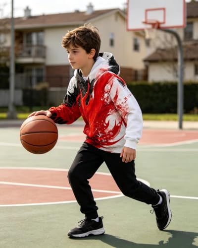 Image of Belovecol Boys Hoodies 3D Printed Hooded Sweatshirts with Pocket for 6-16Y