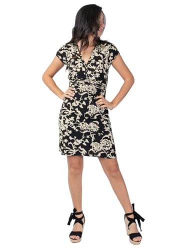 Robe courte Tania noir et crème : marquez votre taille et sublimez votre silhouette