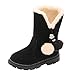 Filles Bottes de Neige pour Enfant Chaud Hiver Chaussures Fille Bébé Fourrure Doublé Antidérapant Sole Souple Bottes d'hiver Noël Comfortable Plates Casual Pas Cher de LuckyGirls