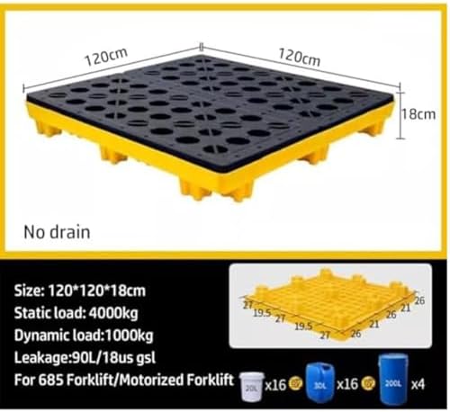 Modular Spill Containment Platform with Leakproof Flat Top Grating - Perfect for Oil Drums, Warehouses & Workshops - Durable Spill Control Solution