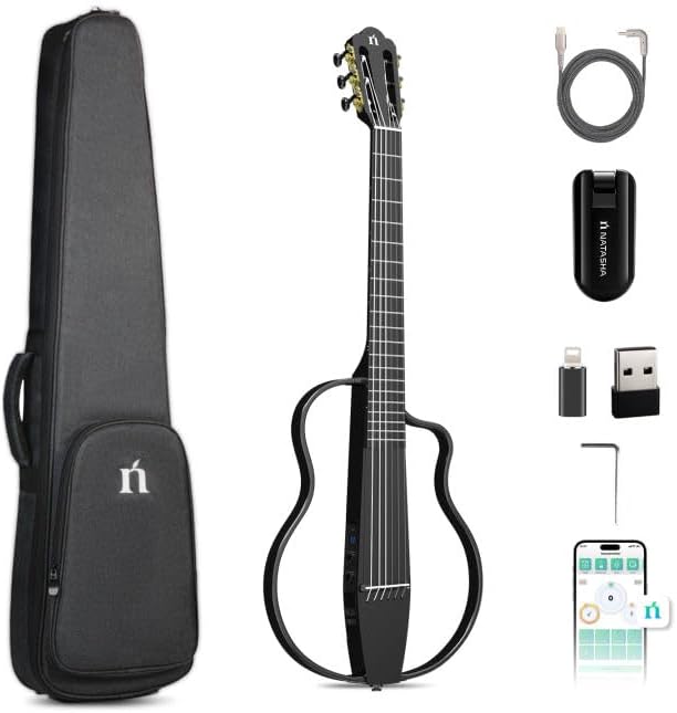 Natasha Cuerda de nylon negro bambú guitarra inteligente